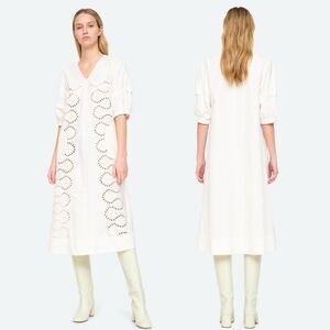 Sea New York Cotton White Eyelet Marina Dress Size Large L